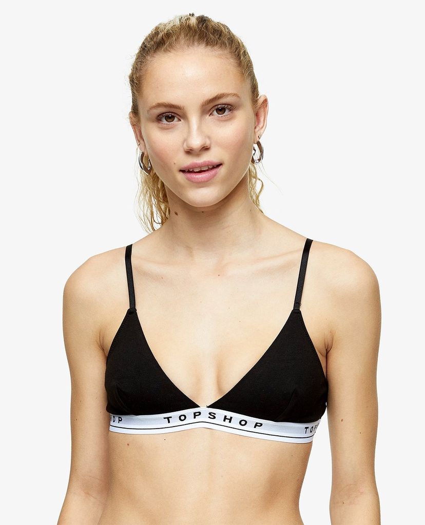 TOPSHOP - Áo bra nữ Black Branded Jersey