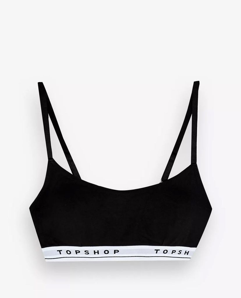 TOPSHOP - Áo bra nữ hai dây Black Branded Padded