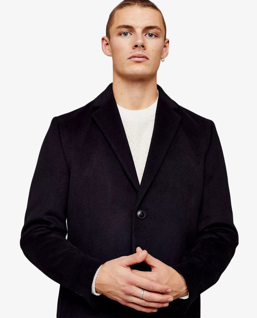 TOPMAN - Áo blazer nam phối nút CONSIDERED Black Classic Fit