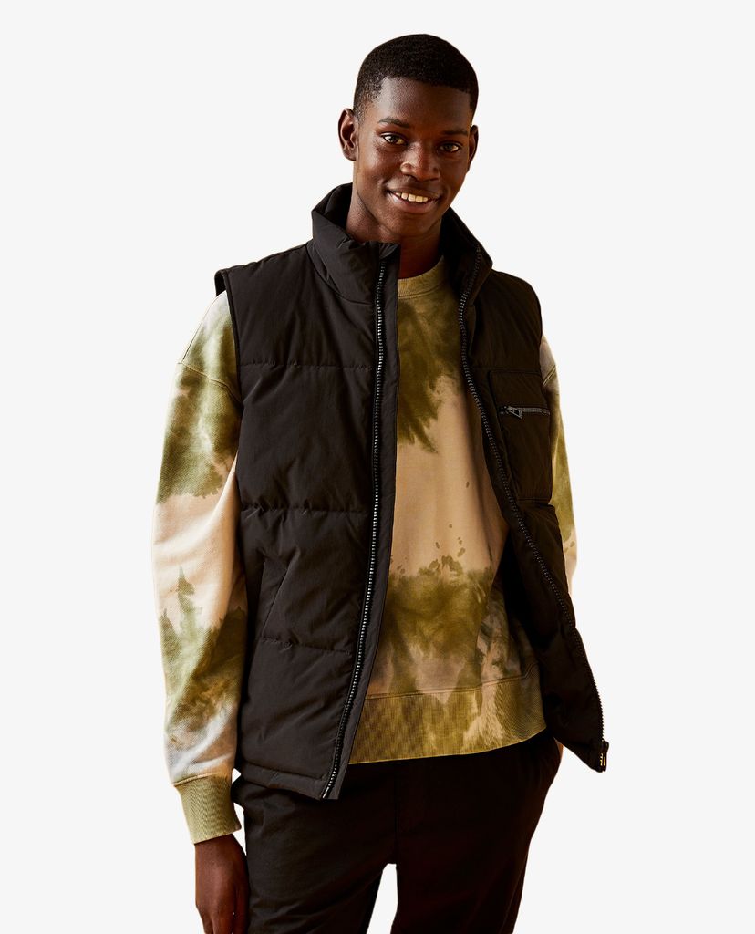 TOPMAN - Áo khoác kiểu nam không tay CONSIDERED Black Gilet