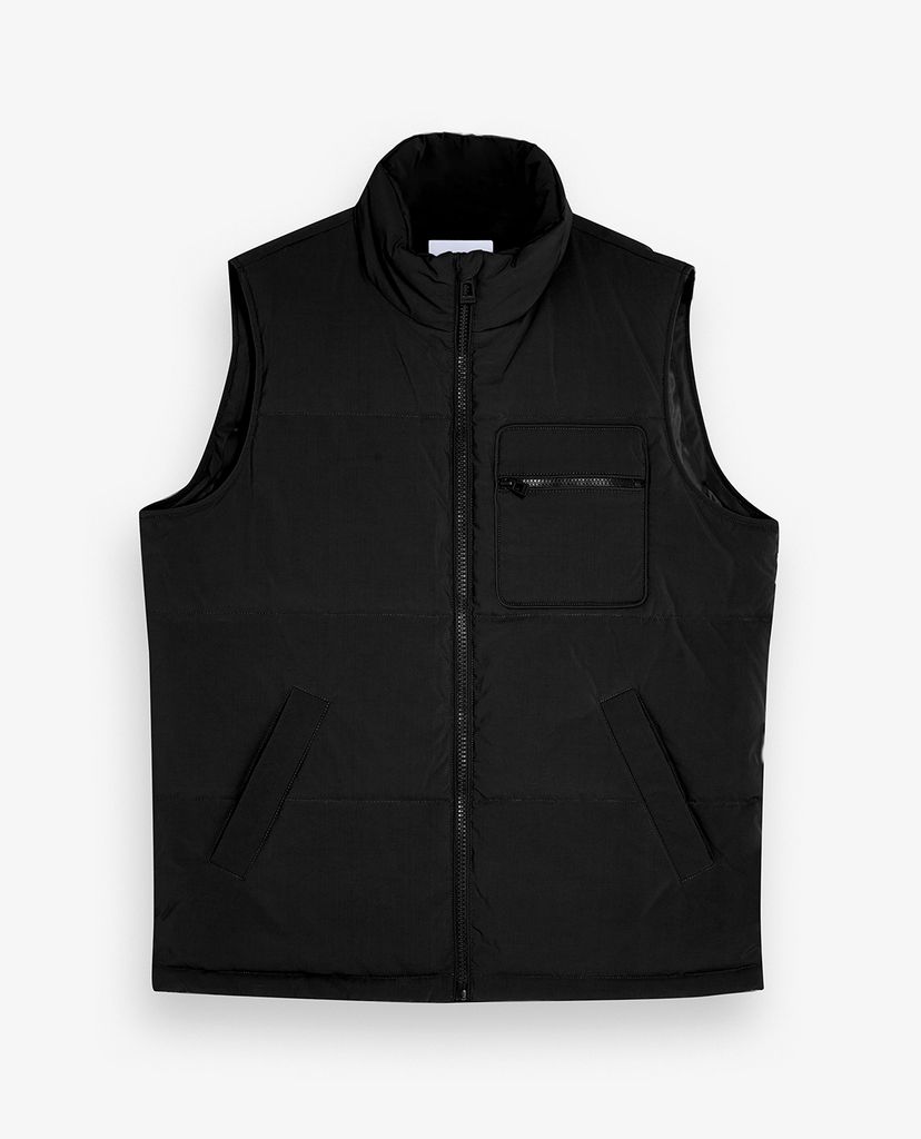 TOPMAN - Áo khoác kiểu nam không tay CONSIDERED Black Gilet