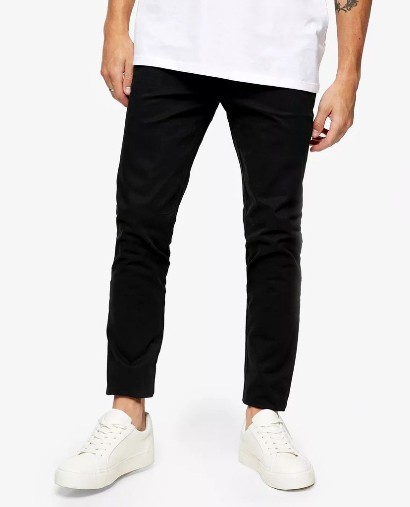 TOPMAN - Quần kiểu nam phom skinny Black Organic Cotton Chinos