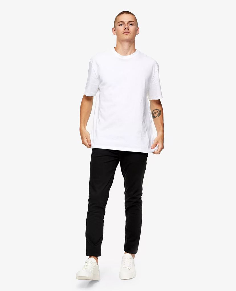 TOPMAN - Quần kiểu nam phom skinny Black Organic Cotton Chinos
