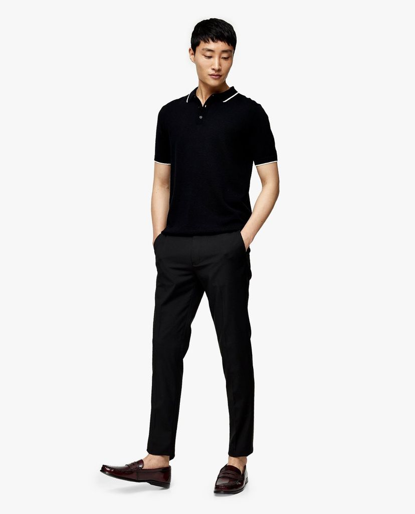 TOPMAN - Quần tây nam phom suông Considered Black Recycled