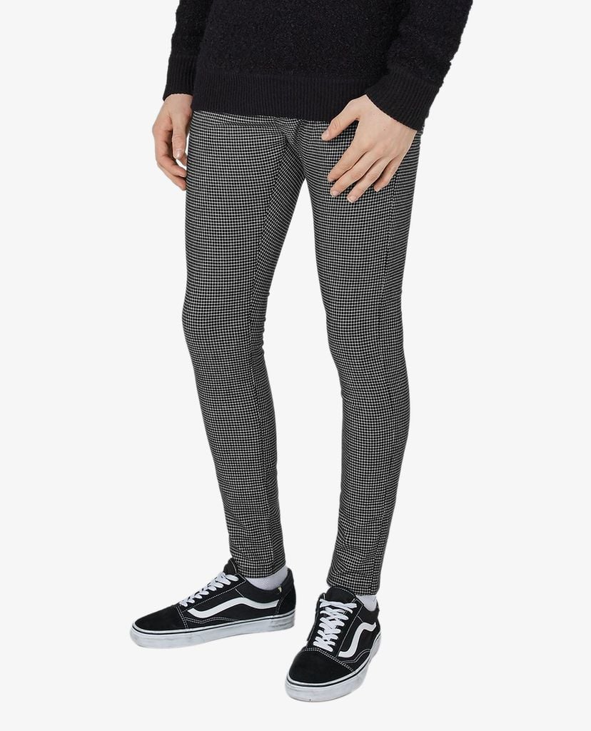 TOPMAN - Quần kiểu nam phom skinny họa tiết caro thời thượng