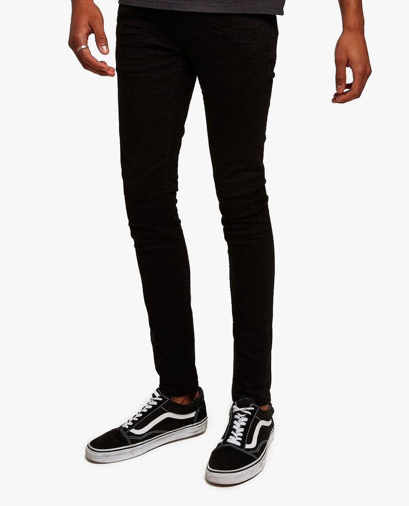 TOPMAN - Quần jeans nam phom skinny Black Coated Spray On
