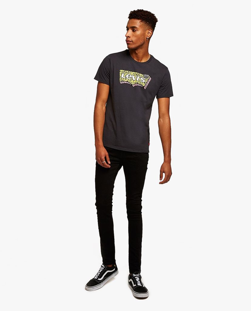 TOPMAN - Quần jeans nam phom skinny Black Coated Spray On