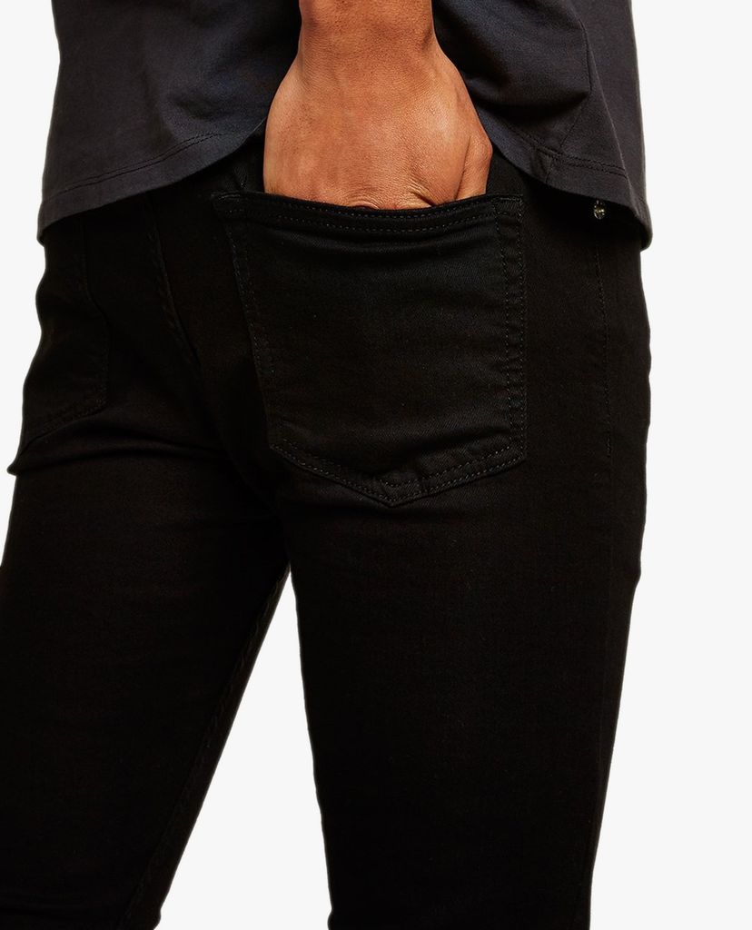 TOPMAN - Quần jeans nam phom skinny Black Coated Spray On