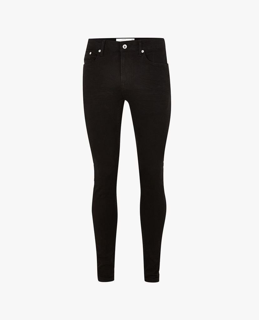 TOPMAN - Quần jeans nam phom skinny Black Coated Spray On