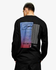 TOPMAN - Áo thun nam cổ tròn tay dài Back Print
