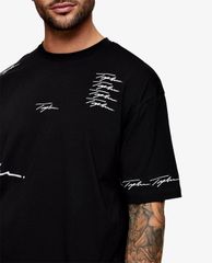 TOPMAN - Áo thun nam cổ tròn ngắn tay SIGNATURE Black Print