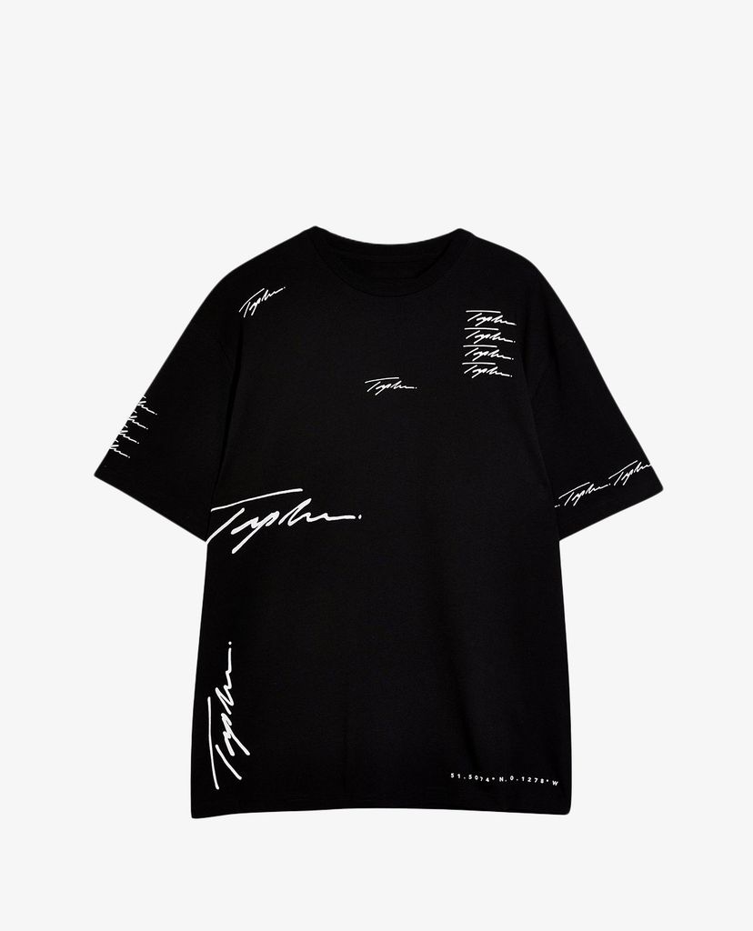 TOPMAN - Áo thun nam cổ tròn ngắn tay SIGNATURE Black Print