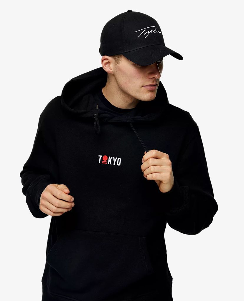 TOPMAN - Áo hoodie nam Tokyo In Black