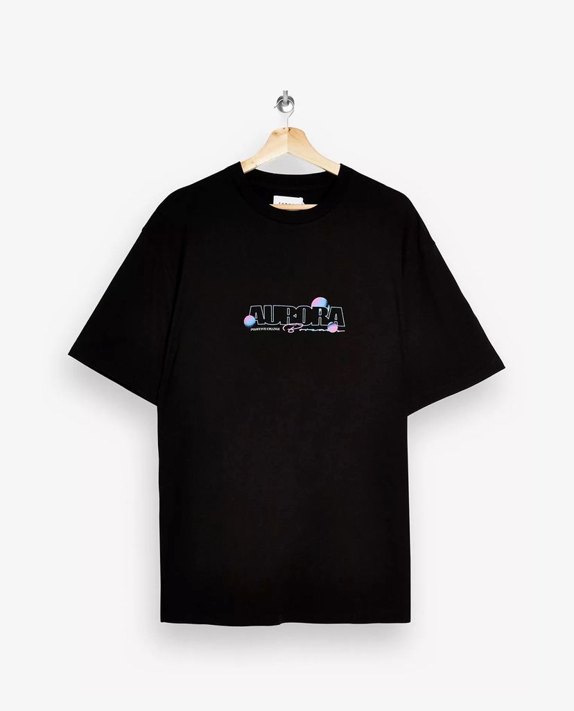 TOPMAN - Áo thun nam cổ tròn ngắn tay phối chữ in thời trang