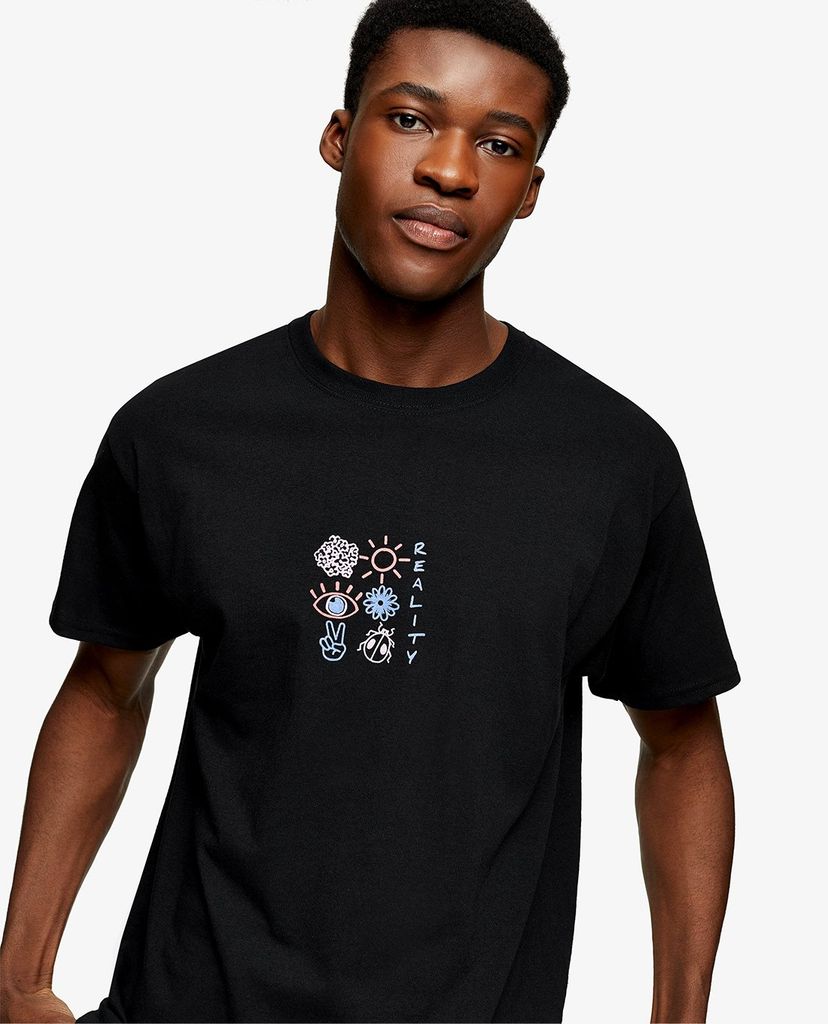 TOPMAN - Áo thun nam ngắn tay Reality In Black