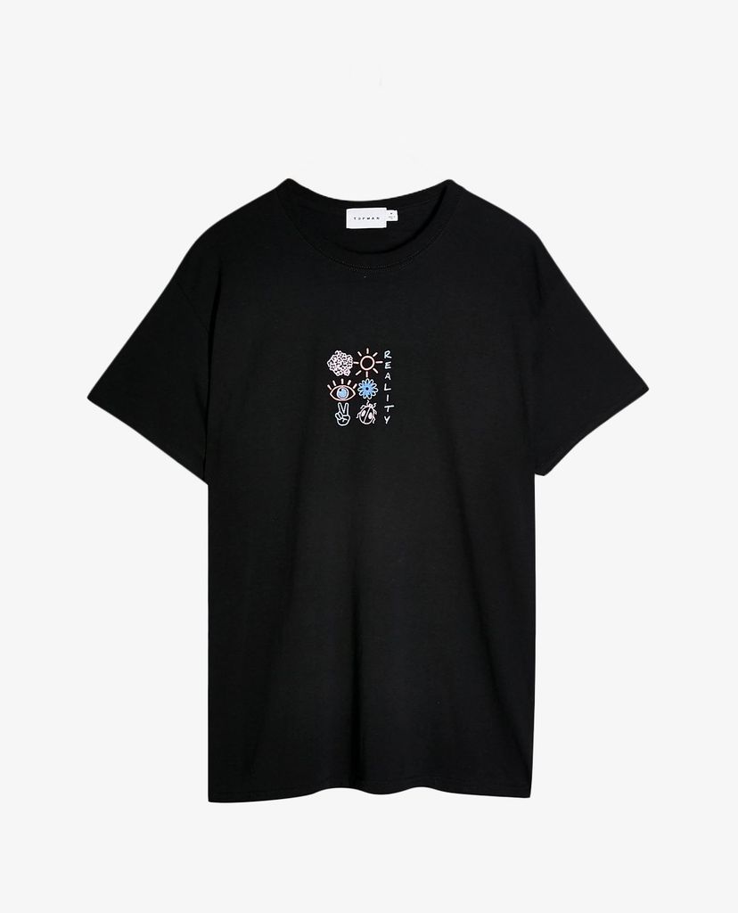 TOPMAN - Áo thun nam ngắn tay Reality In Black