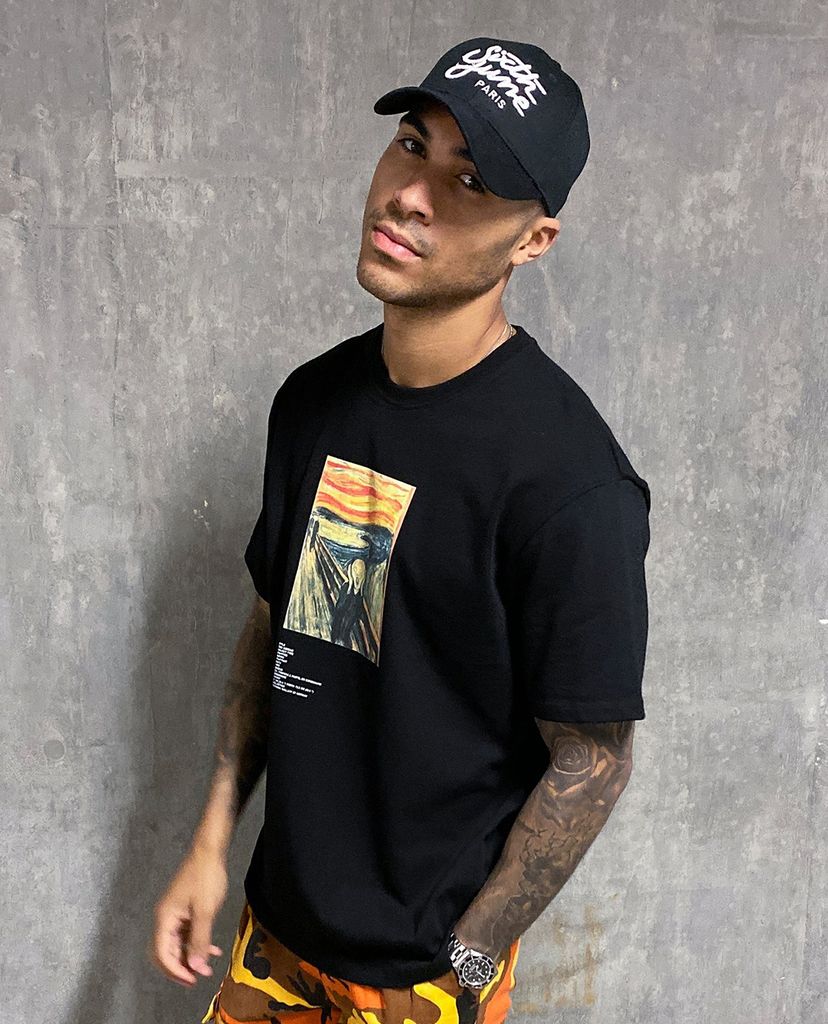 TOPMAN - Áo thun nam cổ tròn tay ngắn Black Scream