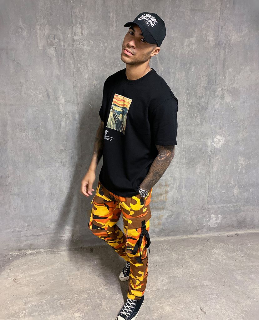 TOPMAN - Áo thun nam cổ tròn tay ngắn Black Scream