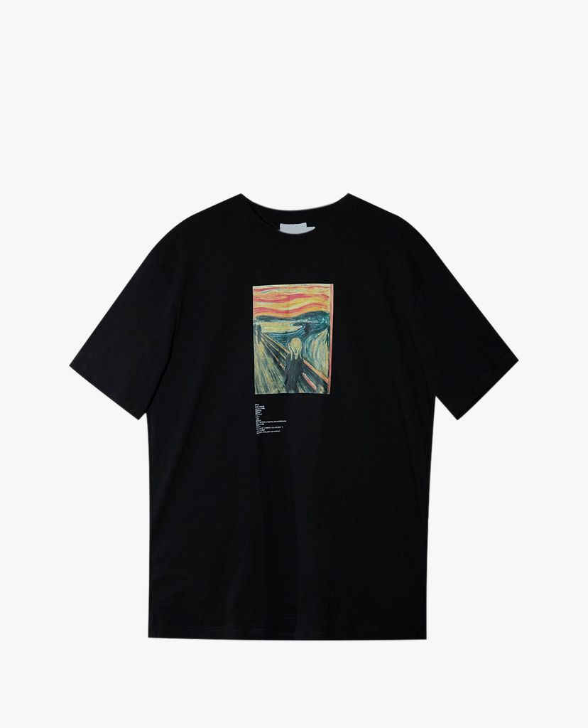TOPMAN - Áo thun nam cổ tròn tay ngắn Black Scream