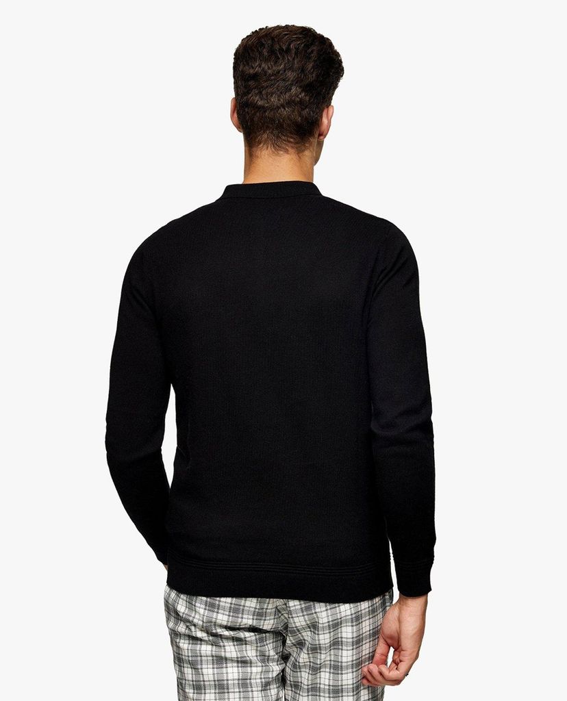 TOPMAN - Áo len nam tay dài phối zip phom ôm thời trang