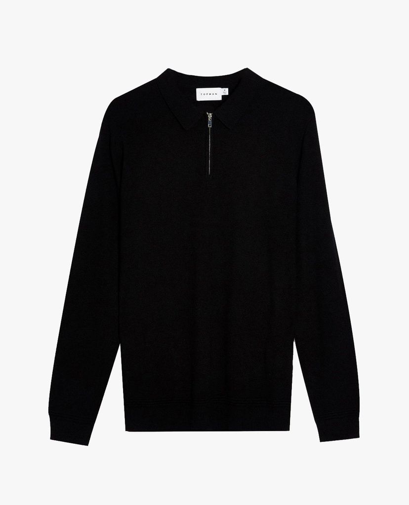 TOPMAN - Áo len nam tay dài phối zip phom ôm thời trang