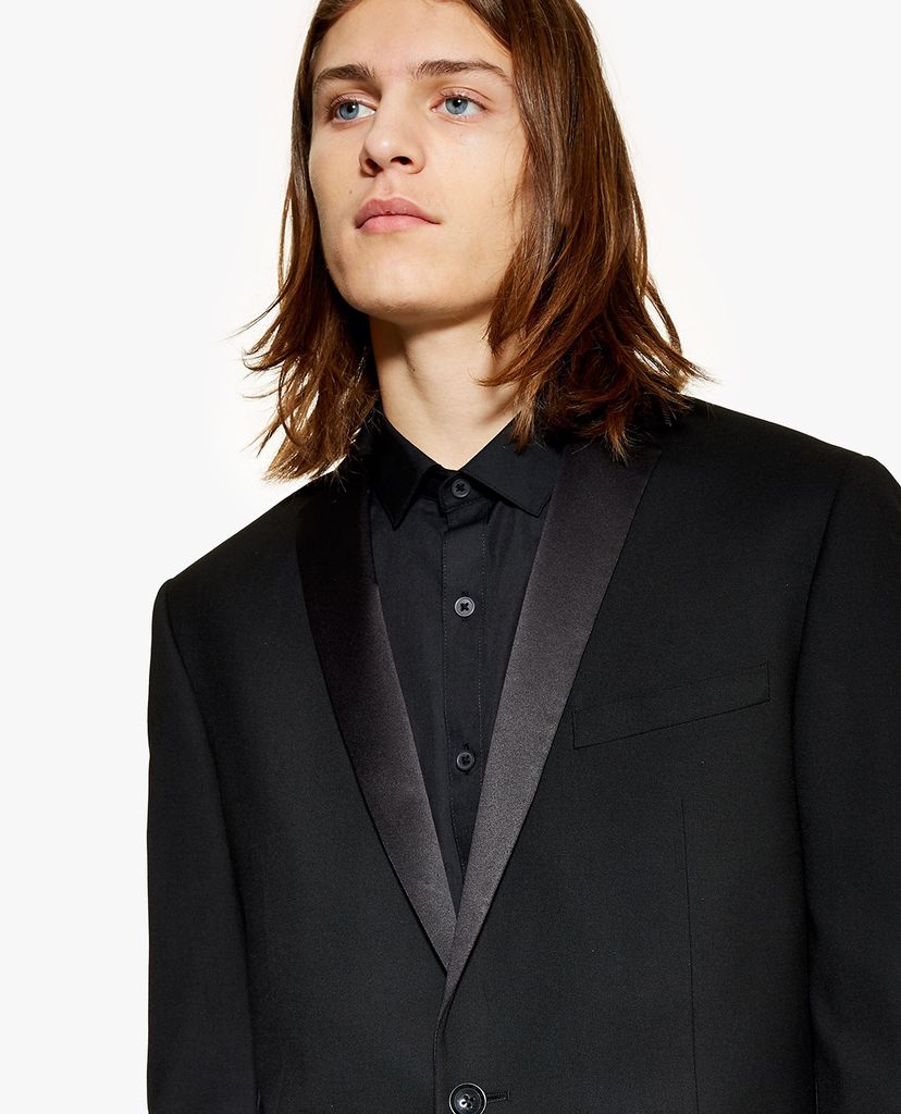 TOPMAN - Áo blazer nam phom ôm Black Slim Fit
