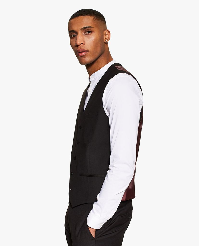 TOPMAN - Áo ghile nam phom ôm Black Skinny Fit