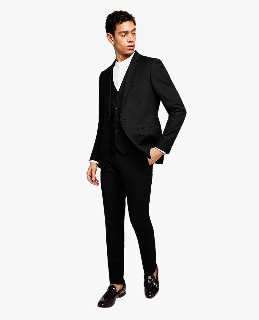 TOPMAN - Áo ghile nam phom ôm Black Skinny Fit