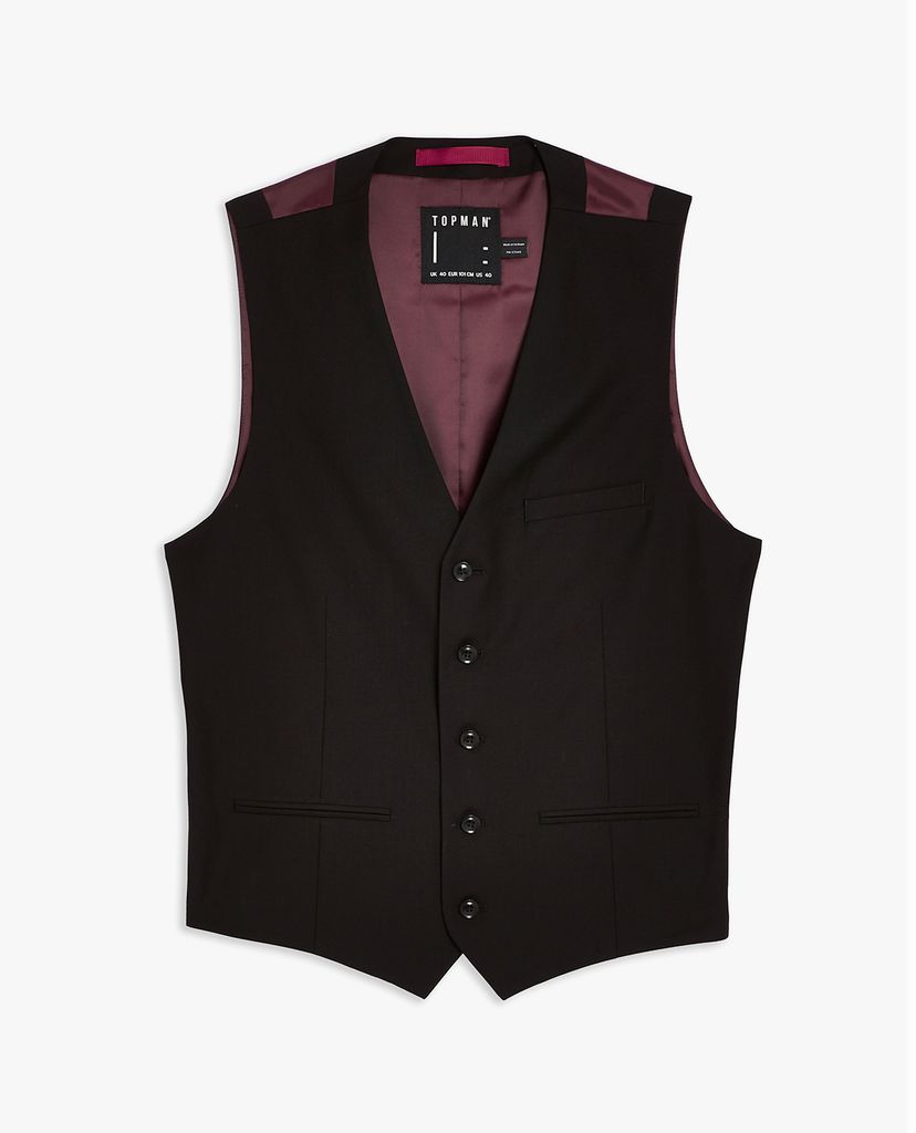TOPMAN - Áo ghile nam phom ôm Black Skinny Fit