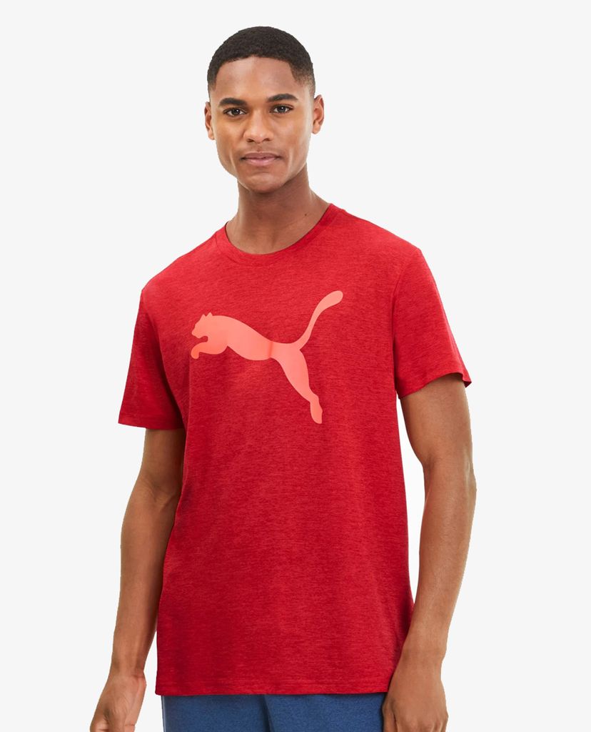 PUMA - Áo thun nam tay ngắn cổ tròn Heather Cat