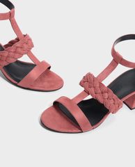 CHARLES & KEITH - Giày cao gót hở mũi đế trụ Braid Detail Caged