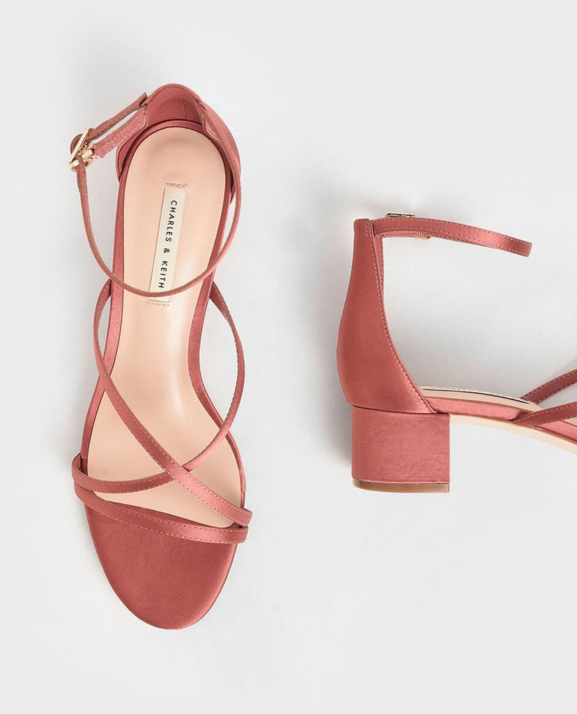 CHARLES & KEITH - Giày sandals cao gót Glitter Strappy