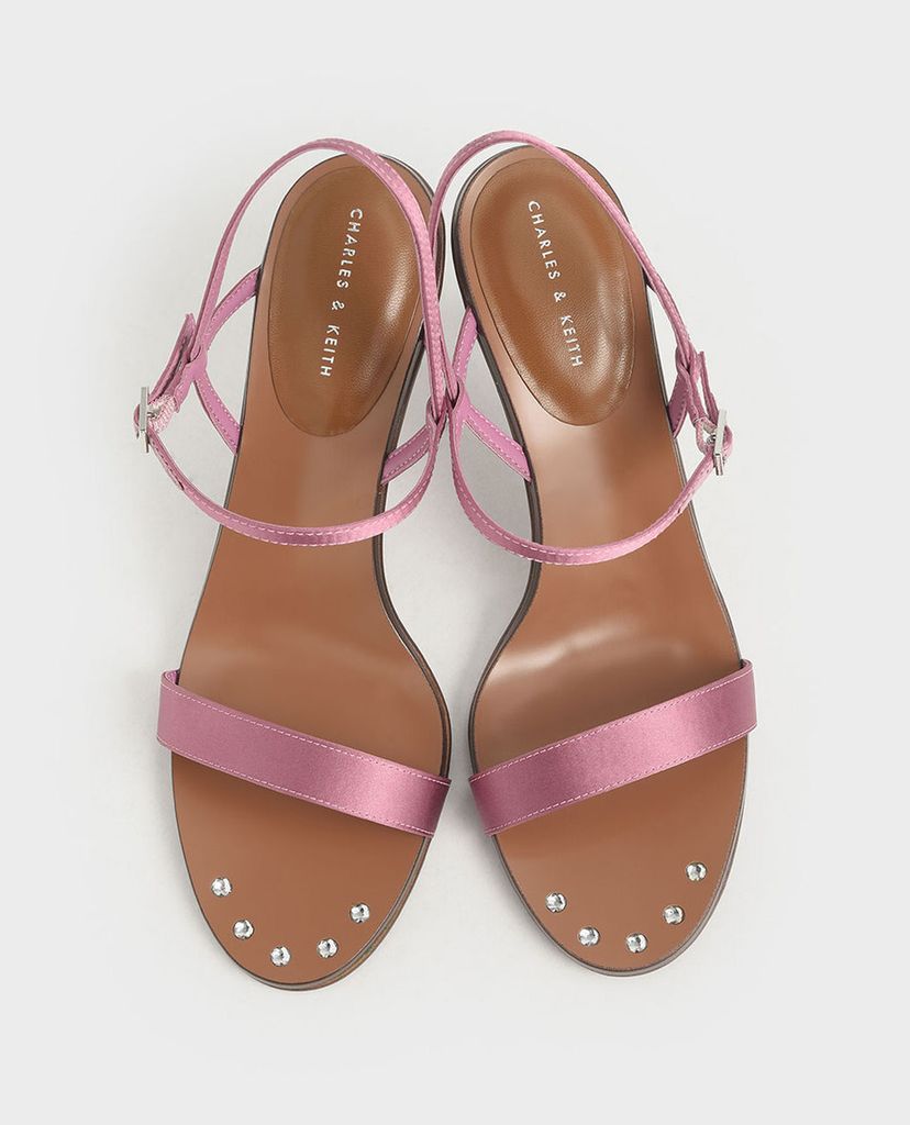 CHARLES & KEITH - Giày cao gót quai ngang Metallic Embellished