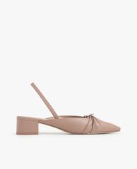 CHARLES & KEITH - Giày cao gót mũi nhọn đế vuông Front Tie Slingback