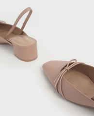 CHARLES & KEITH - Giày cao gót mũi nhọn đế vuông Front Tie Slingback