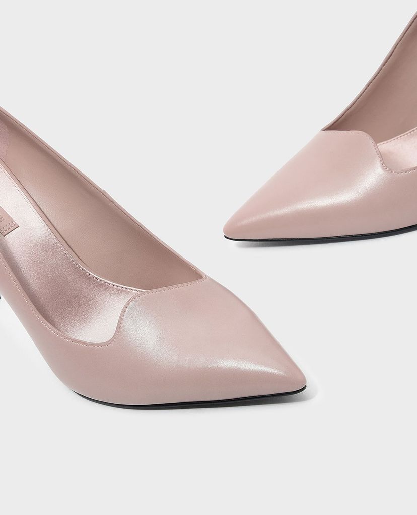 CHARLES & KEITH - Giày cao gót mũi nhọn Asymmetrical Topline Pumps