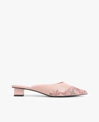 CHARLES & KEITH - Giày mules mũi nhọn Embroidered Floral
