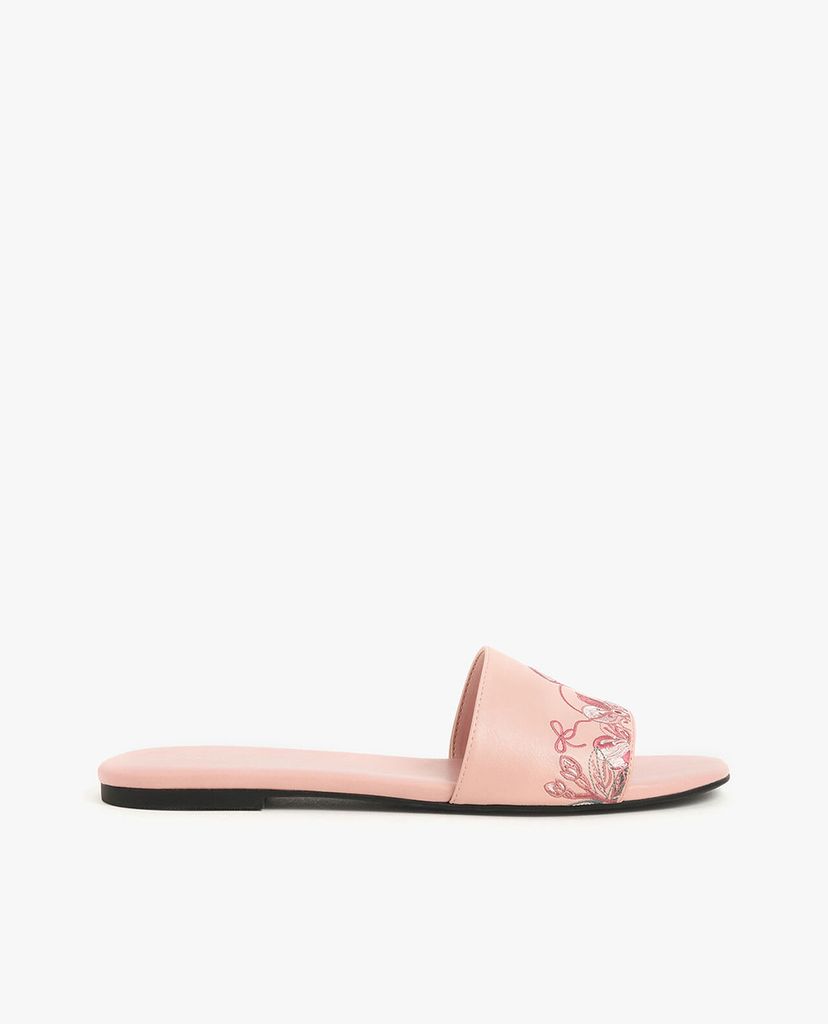 CHARLES & KEITH - Giày sandal nữ quai ngang Embroidered Slide