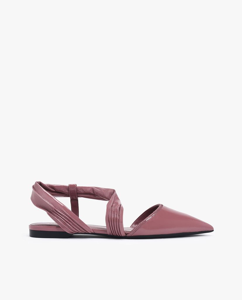CHARLES & KEITH - Giày sandals nữ mũi nhọn Ruched Strap Covered Flat