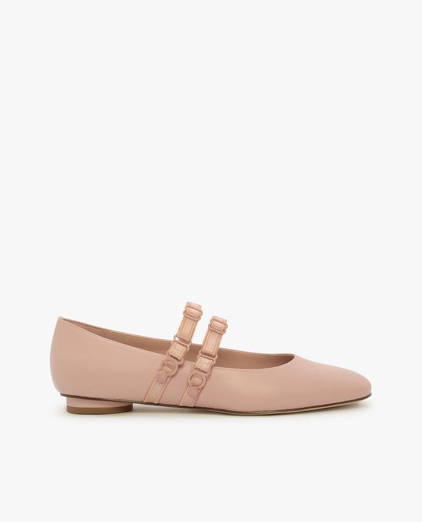 CHARLES & KEITH - Giày đế bệt nữ mũi tròn Mary Jane Ballerinas