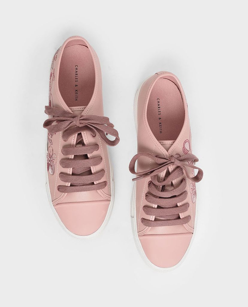 CHARLES & KEITH - Giày thể thao nữ thắt dây Embroidered