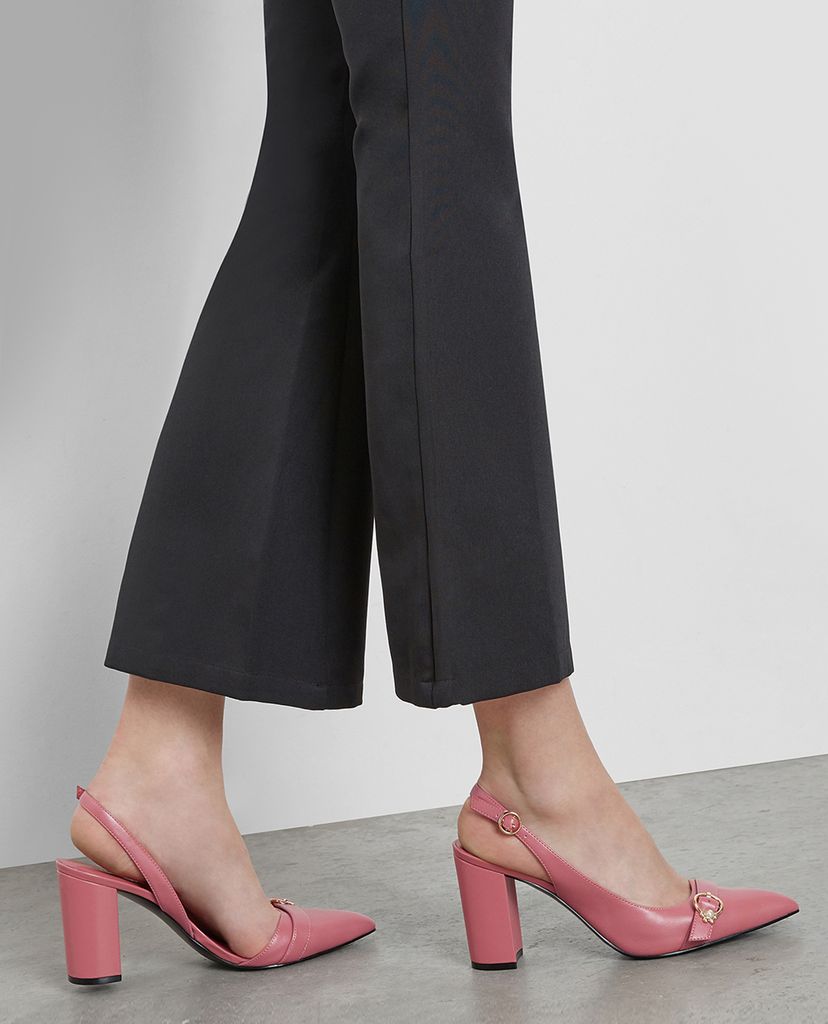 CHARLES & KEITH - Giày cao gót mũi nhọn Embellished Asymmetrical