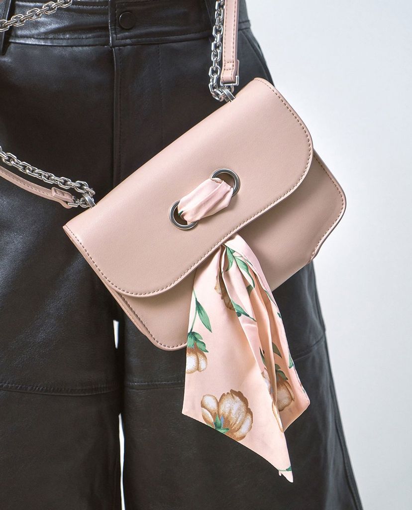 CHARLES & KEITH - Túi đeo vai nữ chữ nhật Satin Scarf Double Strap