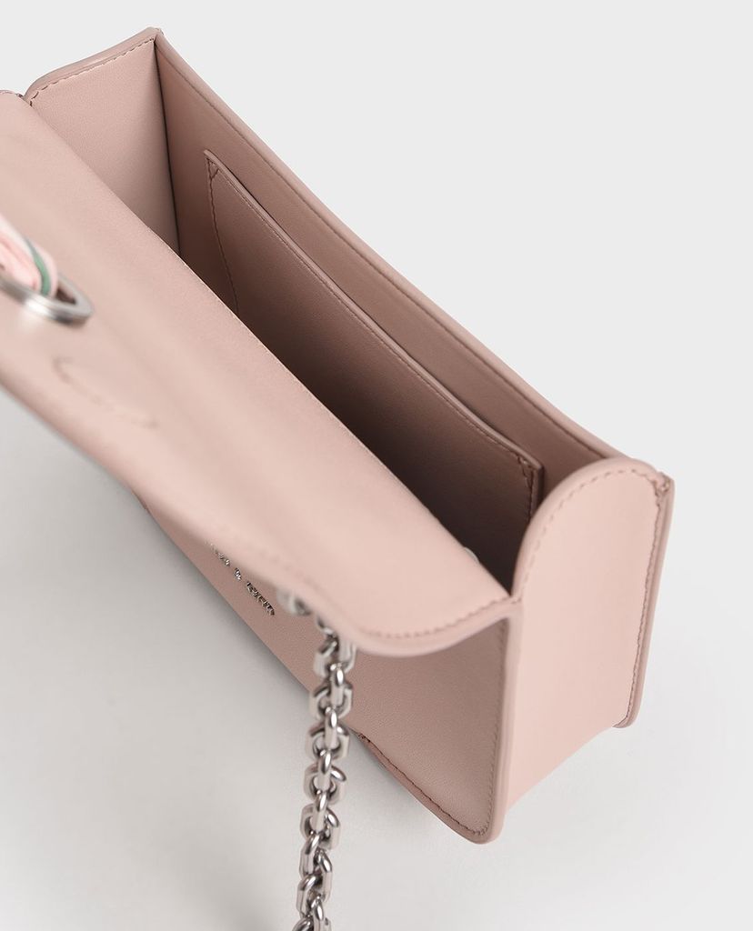 CHARLES & KEITH - Túi đeo vai nữ chữ nhật Satin Scarf Double Strap