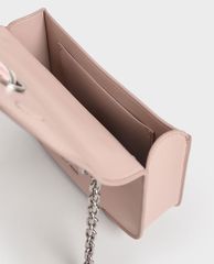 CHARLES & KEITH - Túi đeo vai nữ chữ nhật Satin Scarf Double Strap