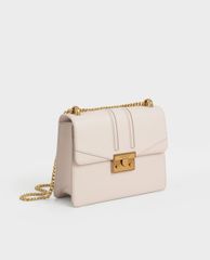 CHARLES & KEITH - Túi đeo vai phom chữ nhật Metallic Push Lock