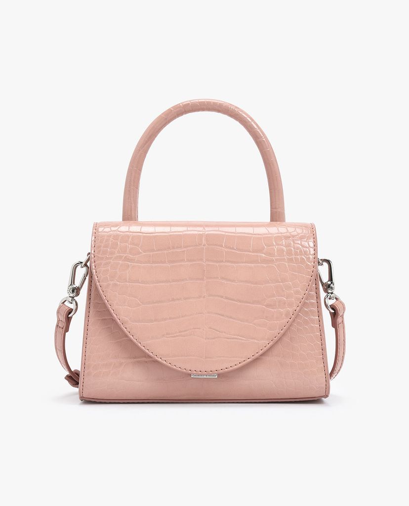 CHARLES & KEITH - Túi xách nữ Croc-Effect Structured Top
