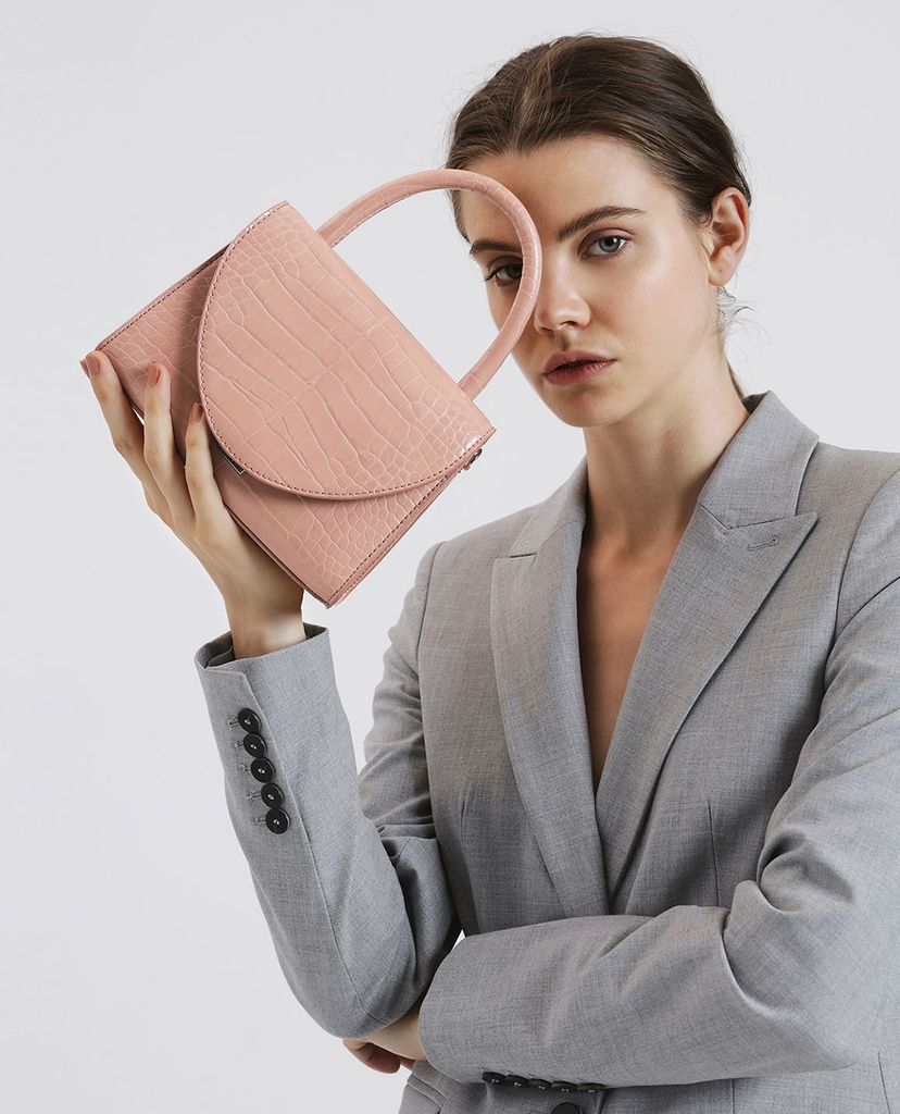 CHARLES & KEITH - Túi xách nữ Croc-Effect Structured Top