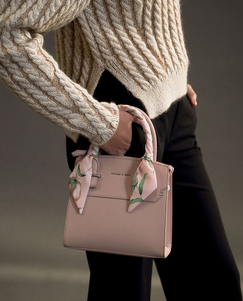 CHARLES & KEITH - Túi xách tay nữ chữ nhật Scarf Wrapped Top