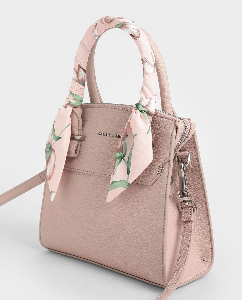 CHARLES & KEITH - Túi xách tay nữ chữ nhật Scarf Wrapped Top